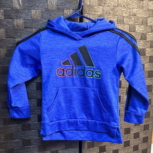 Adidas Kids Royal Blue Hoodie with Black Accents - Picture 1 of 4